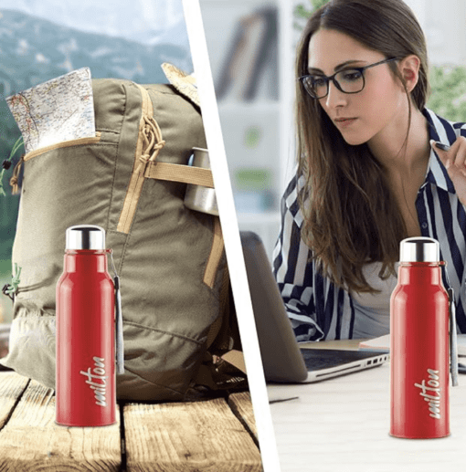 Milton Steel Fit 600 Inner Stainless Steel Water Bottle, 1 Piece, 520 ml | Easy Grip | Leak Proof | Hot or Cold | School | Office | Gym | Hiking | Treking | Travel Bottle - Image 4